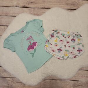 Just One You by Carters mint green mermaid toddler girl pajama matching set
